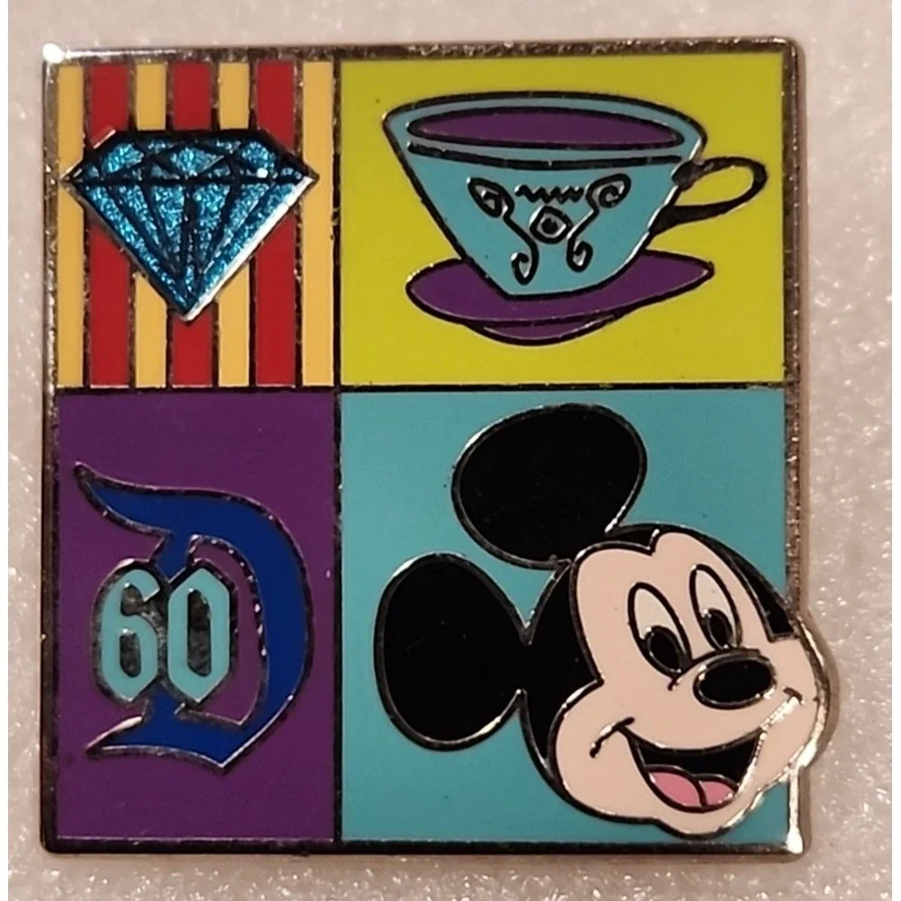 Disney Pin Mickey Mouse Disneyland 60 Diamond Celebration Tea Cup Vehicle 109411